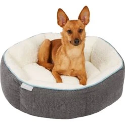 Frisco Sherpa Hexagon Bolster Cat & Dog Bed -Frisco 144813 PT4. AC SS1800 V1578442740