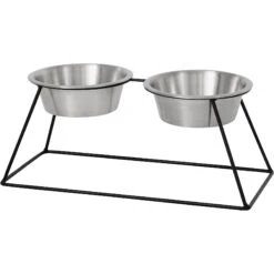 Frisco Pyramid Elevated Stainless Steel Double Diner Dog & Cat Bowl 6 Frisco Pyramid Elevated Stainless Steel Double Diner Dog & Cat Bowl -Frisco 159884 PT2. AC SS1800 V1583424781