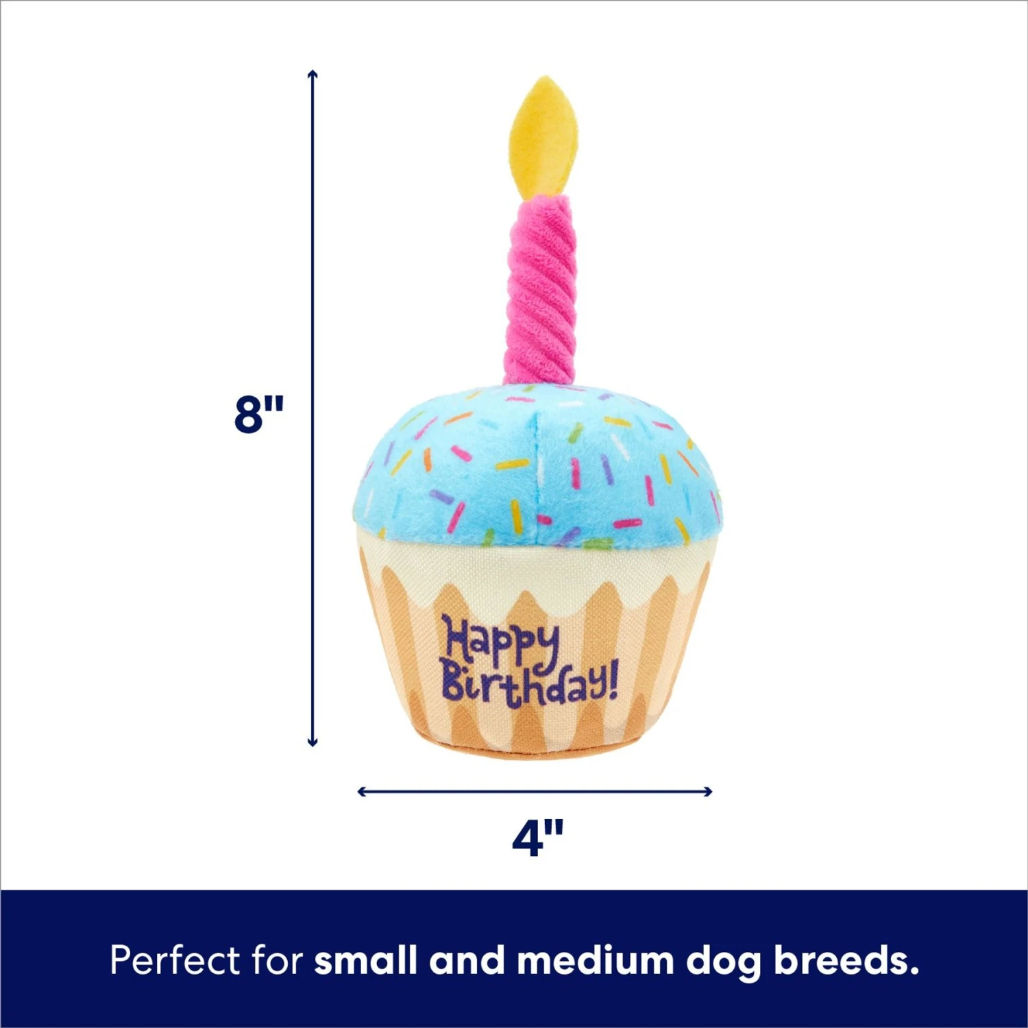 Frisco Birthday Cupcake Plush Squeaky Dog Toy 2 Frisco Birthday Cupcake Plush Squeaky Dog Toy - Image 2