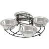 Frisco Multi Pet Feeding 4-Bowls Stainless Steel Dog & Cat Bowls, 0.5 Cup