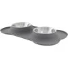 Frisco Silicone Stainless Steel Double Diner Dog & Cat Bowl