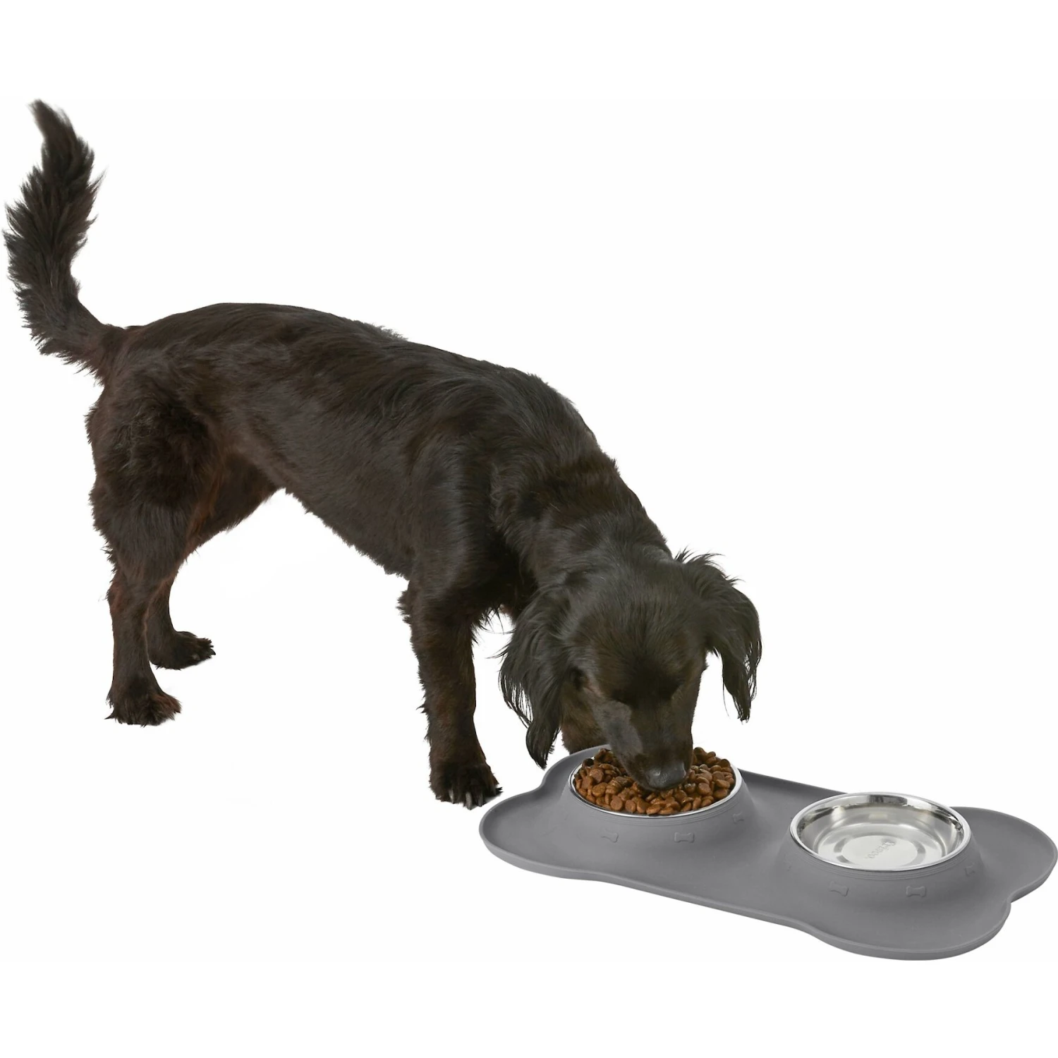 Frisco Silicone Stainless Steel Double Diner Dog & Cat Bowl 6 Frisco Silicone Stainless Steel Double Diner Dog & Cat Bowl - Image 6