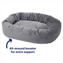 Frisco Velvet Round Bolster Dog Bed W/Removable Cover -Frisco 232178 PT2. AC SS1800 V1671203057