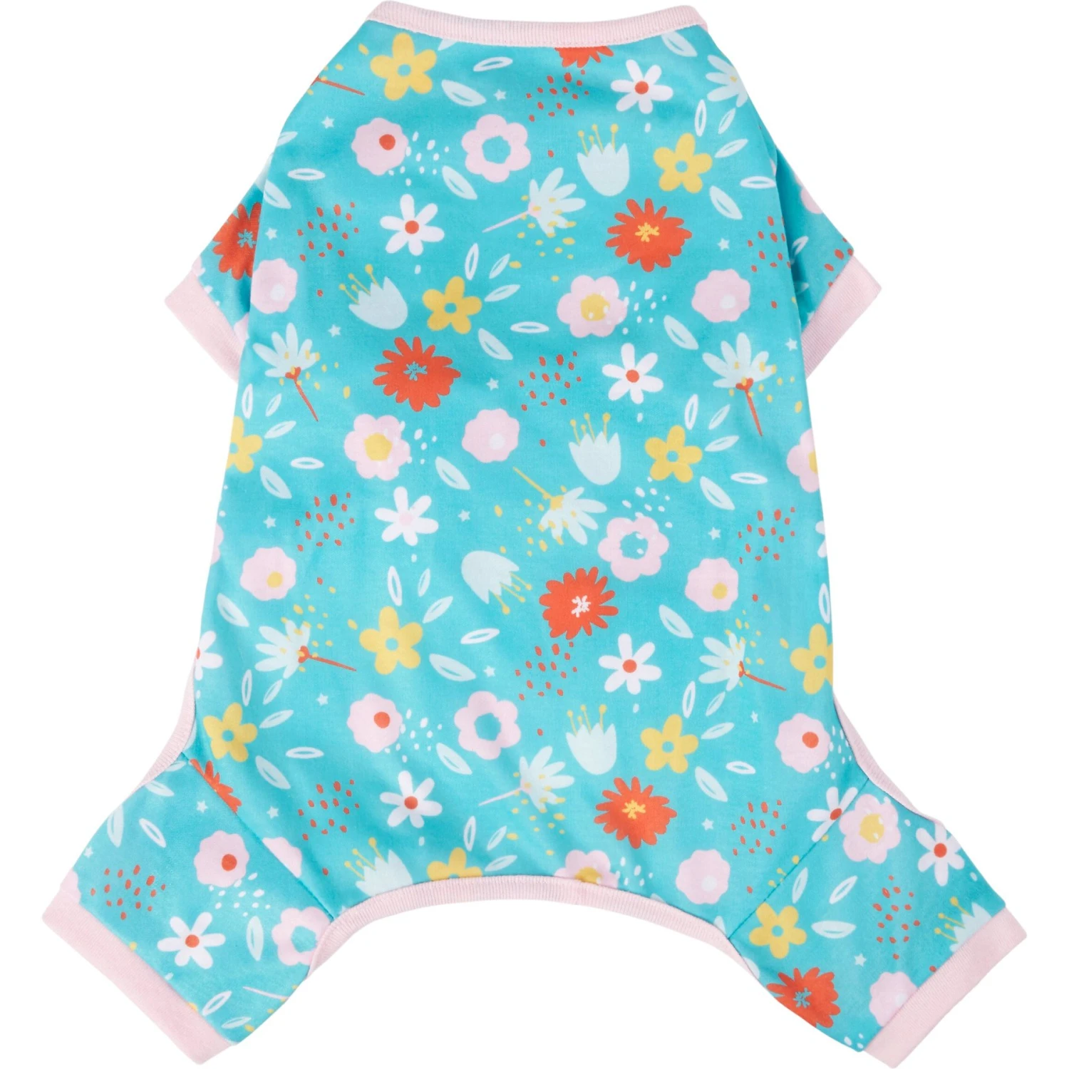 Frisco Teal Floral Dog & Cat Jersey PJs 4 Frisco Teal Floral Dog & Cat Jersey PJs - Image 4