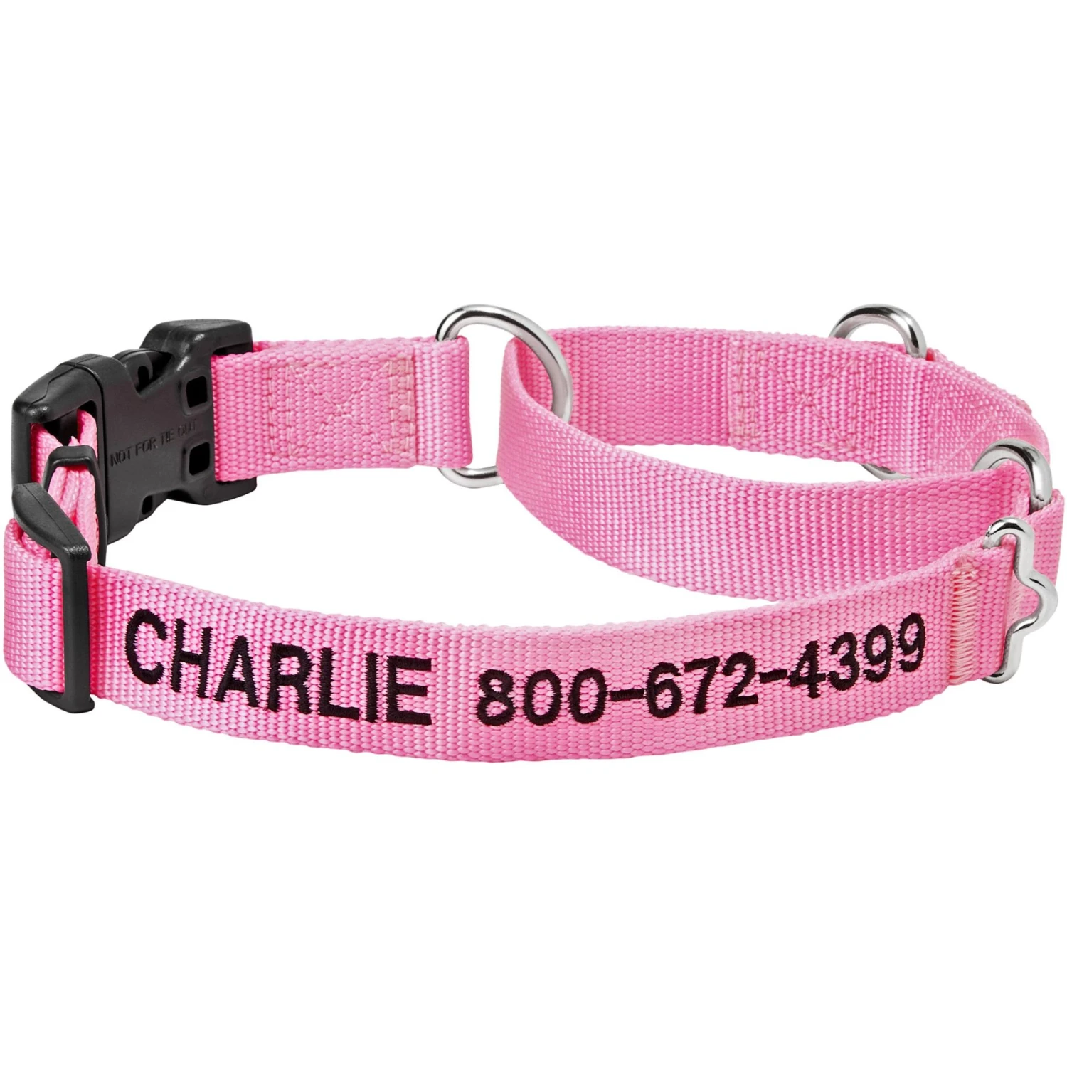 Frisco Solid Nylon Personalized Martingale Dog Collar 1 Frisco Solid Nylon Personalized Martingale Dog Collar