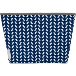 Frisco Rectangle Collapsible Pet Toy Storage Bin, Navy Herringbone -Frisco 250574 PT5. AC SS1800 V1615572205