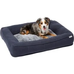 Frisco Faux Felt Orthopedic Rectangular Bolster Dog Bed W/Removable Cover -Frisco 255177 PT2. AC SS1800 V1616013143