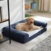 Frisco Faux Felt Orthopedic Sofa Bolster Dog Bed W/Removable Cover