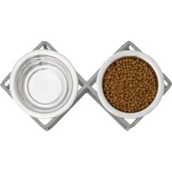 Frisco Elevated Diamond Stainless Steel Double Diner Dog & Cat Bowl 10 Frisco Elevated Diamond Stainless Steel Double Diner Dog & Cat Bowl -Frisco 257147 PT3. AC SS1800 V1612367490
