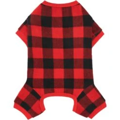 Frisco Dog & Cat Cozy Polar Fleece PJs, Red Plaid