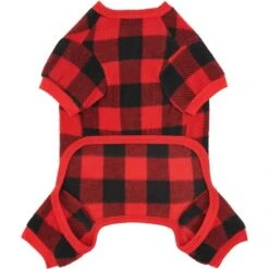 Frisco Dog & Cat Cozy Polar Fleece PJs, Red Plaid -Frisco 268510 PT4. AC SS1800 V1637650986