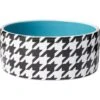Frisco Houndstooth Non-skid Ceramic Dog Bowl