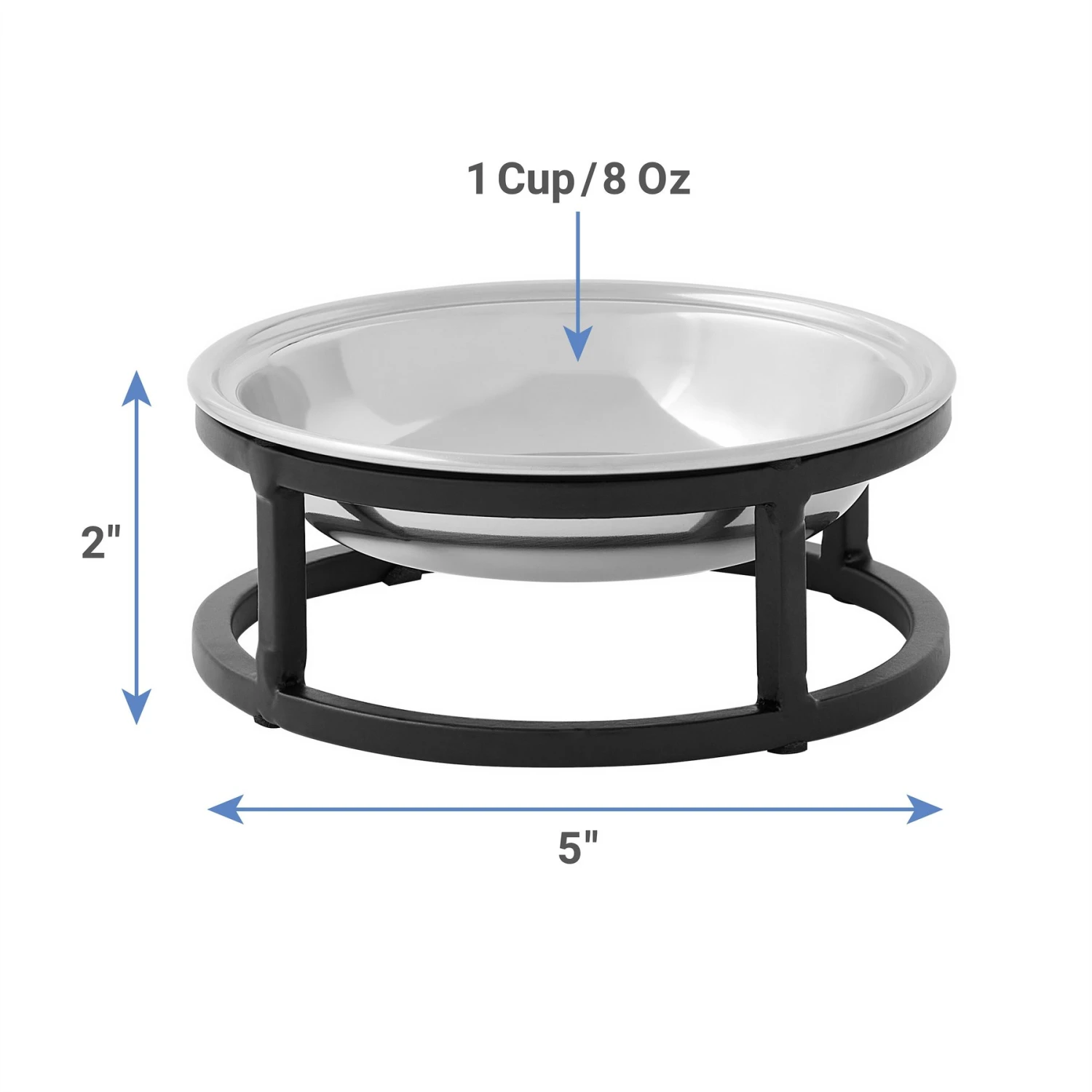 Frisco Elevated Stainless Steel Dish Cat Bowl, 1 Cup 2 Frisco Elevated Stainless Steel Dish Cat Bowl, 1 Cup - Image 2