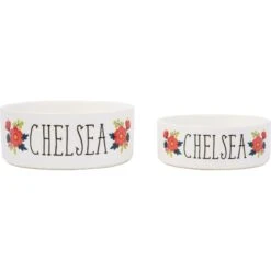 Frisco Flower Ceramic Personalized Dog Bowl 12 Frisco Flower Ceramic Personalized Dog Bowl -Frisco 286985 PT5. AC SS1800 V1625860262