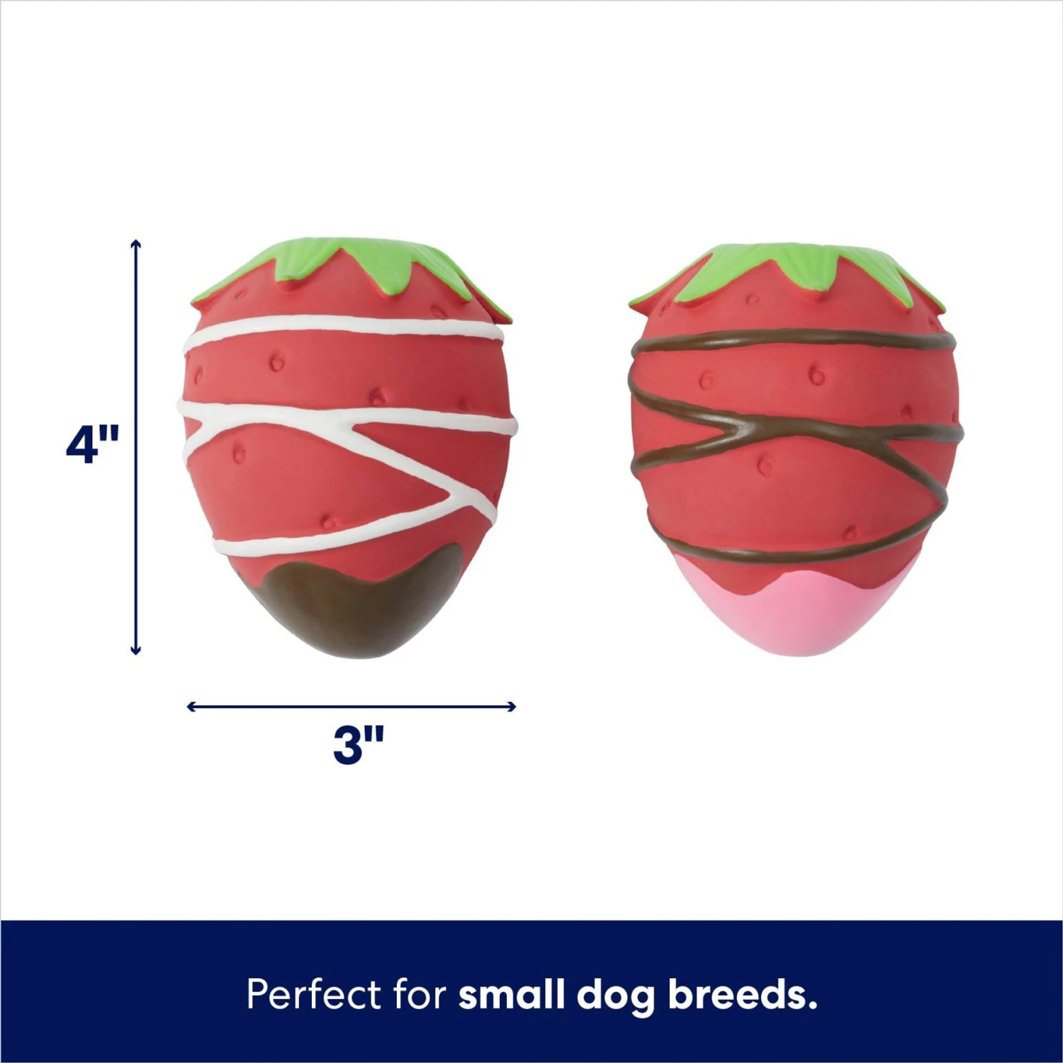 Frisco Valentine Chocolate Covered Strawberries Latex Squeaky Dog Toy 2 Frisco Valentine Chocolate Covered Strawberries Latex Squeaky Dog Toy - Image 2