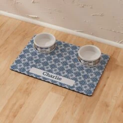 Frisco Boho Damask Personalized Dog & Cat Placemat -Frisco 299562 PT8. AC SS1800 V1636048577