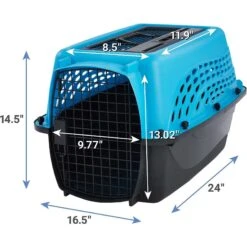 Frisco Two Door Top Load Plastic Dog & Cat Kennel & Frisco Fold & Carry Single Door Collapsible Wire Dog Crate, Pink -Frisco 303656 PT2. AC SS1800 V1623079947