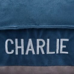 Frisco Personalized Navy Bolstered Bed With Navy Check Bolster 7 Frisco Personalized Navy Bolstered Bed With Navy Check Bolster -Frisco 311766 PT4. AC SS1800 V1630593985