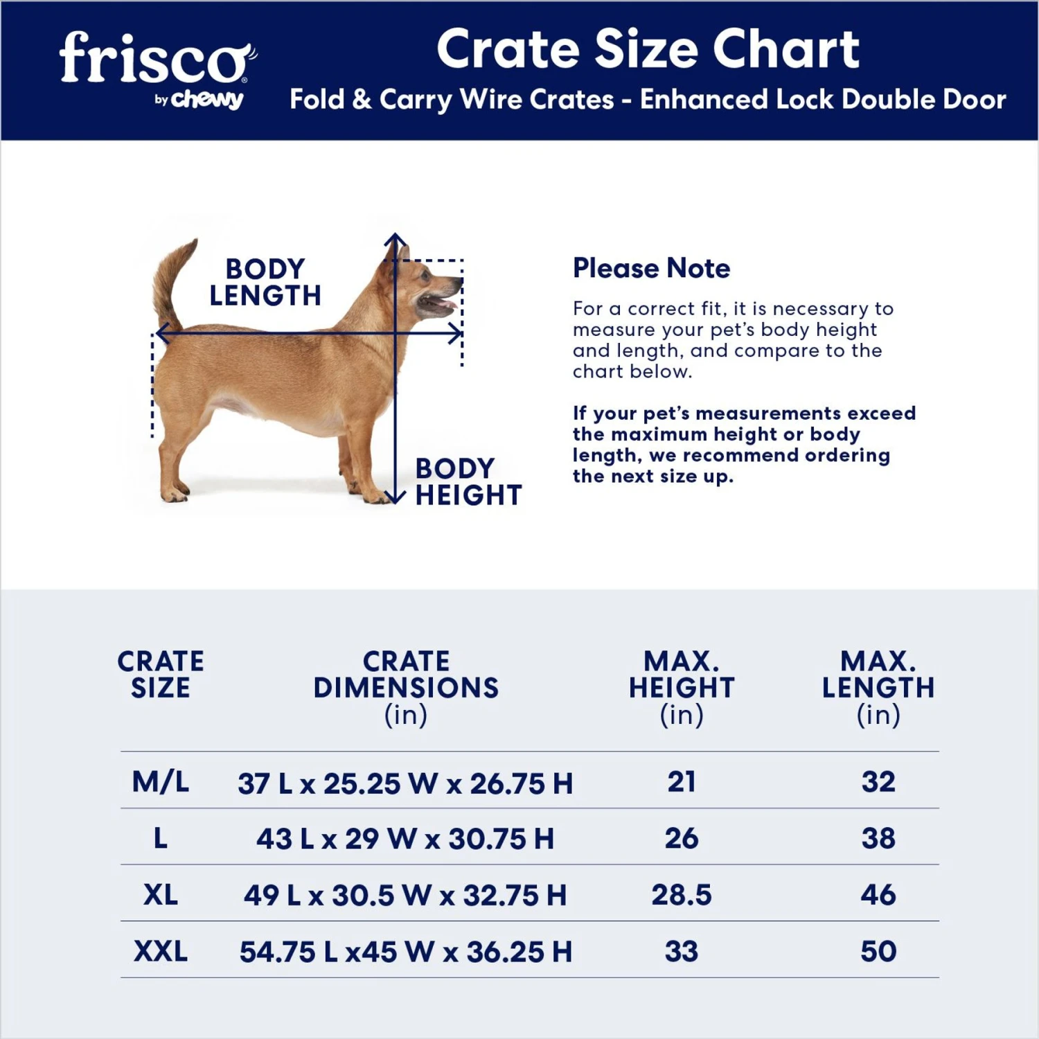 Frisco XX-Large Heavy Duty Enhanced Lock Double Door Wire Dog Crate, Fold & Carry Wire Dog Crate & Mat Kit, 54" 3 Frisco XX-Large Heavy Duty Enhanced Lock Double Door Wire Dog Crate, Fold & Carry Wire Dog Crate & Mat Kit, 54" - Image 3
