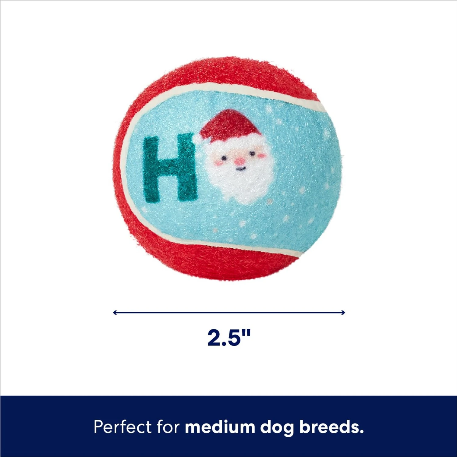 Frisco Holiday Ho Ho Ho Fetch Squeaky Tennis Ball Dog Toy 2 Frisco Holiday Ho Ho Ho Fetch Squeaky Tennis Ball Dog Toy - Image 2