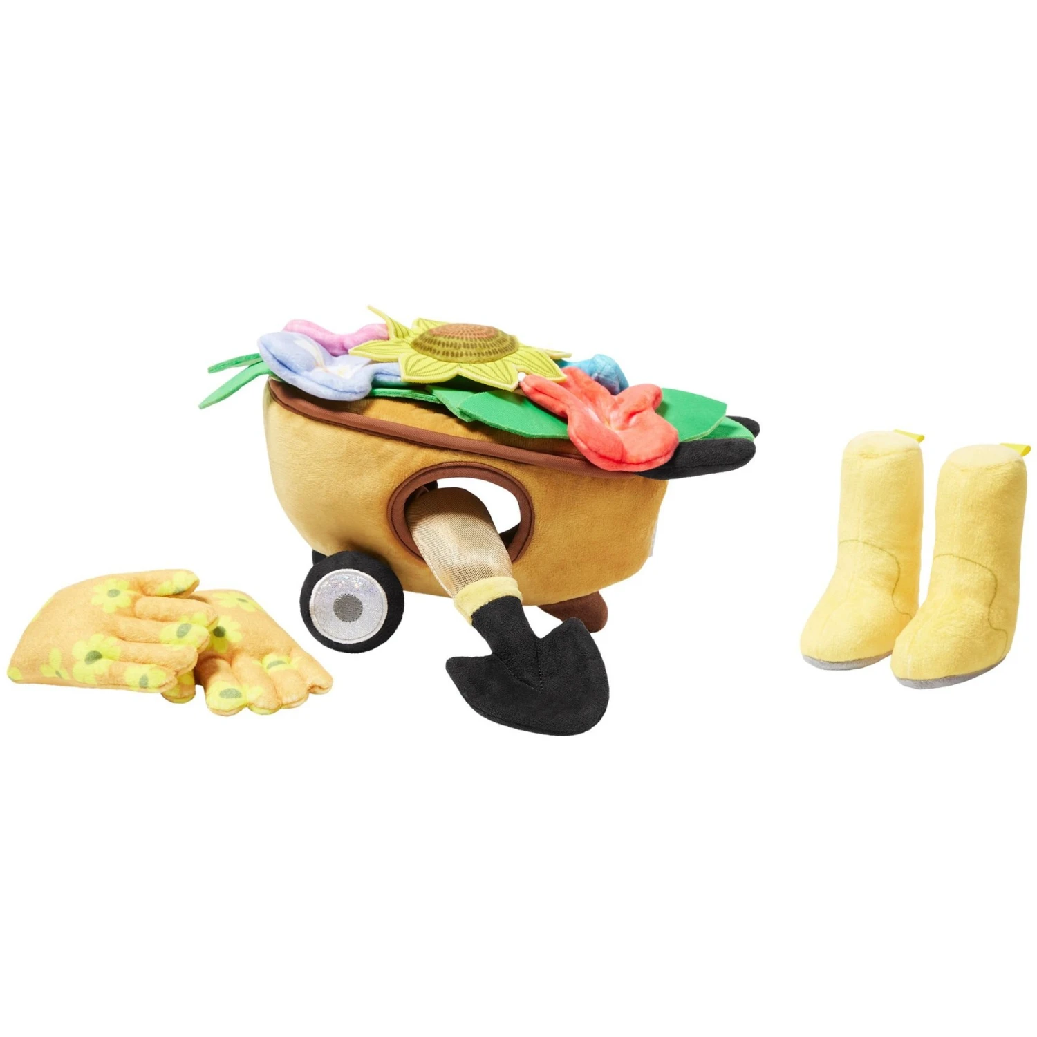 Frisco Spring Wheelbarrow Hide And Seek Puzzle Plush Squeaky Dog Toy 1 Frisco Spring Wheelbarrow Hide And Seek Puzzle Plush Squeaky Dog Toy