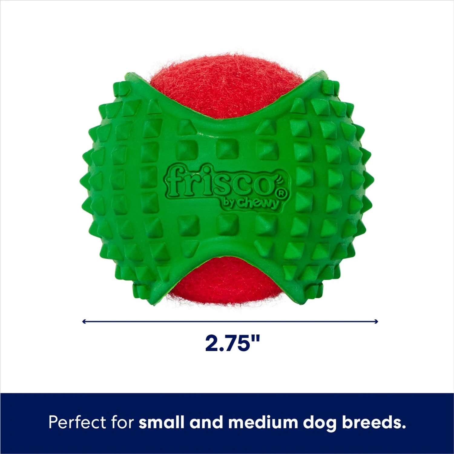 Frisco Holiday Fetch Squeaky Tennis Ball With Rubber Sleeve Dog Toy 2 Frisco Holiday Fetch Squeaky Tennis Ball With Rubber Sleeve Dog Toy - Image 2