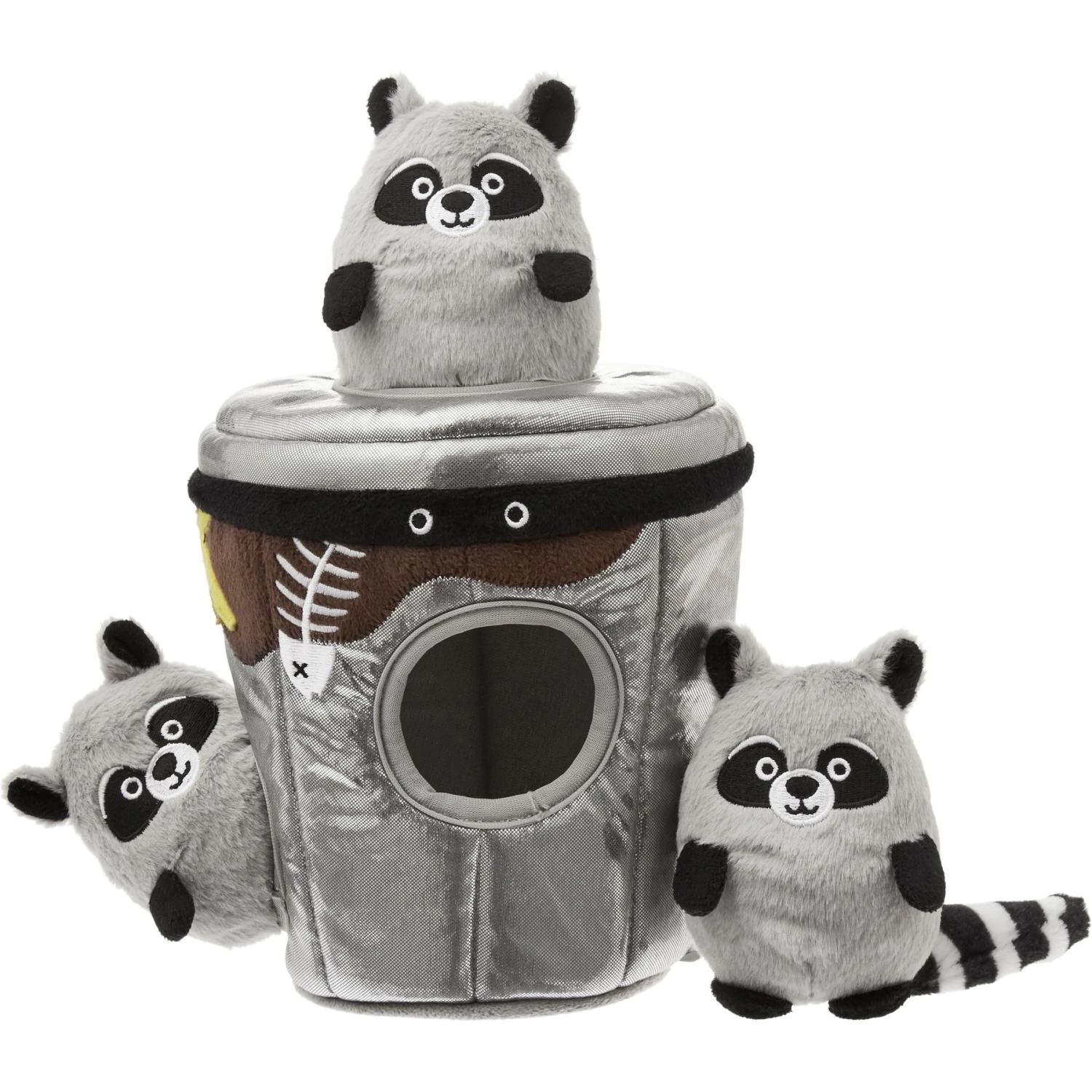 Frisco Trash Can & Raccoons Hide & Seek Puzzle Plush Squeaky Dog Toy & ZippyPaws Burrow Squeaky Hide & Seek Plush Dog Toy, Hedgehog Den 2 Frisco Trash Can & Raccoons Hide & Seek Puzzle Plush Squeaky Dog Toy & ZippyPaws Burrow Squeaky Hide & Seek Plush Dog Toy, Hedgehog Den - Image 2